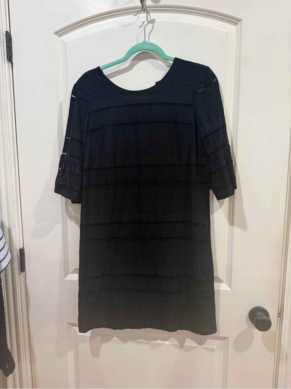 Jcrew Black Eyelet Shift Dress - Women